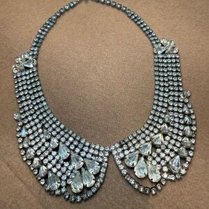 Vintage Rhinestone Bib Collar Necklace — Old Hollywood Glamour